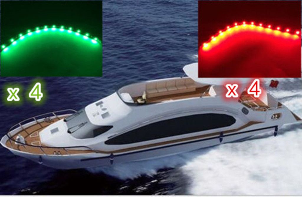 8X BOAT LED BOW LIGHTING RED & GREEN NAVIGATION LIGHT MARINE LED BASS BOAT eBay