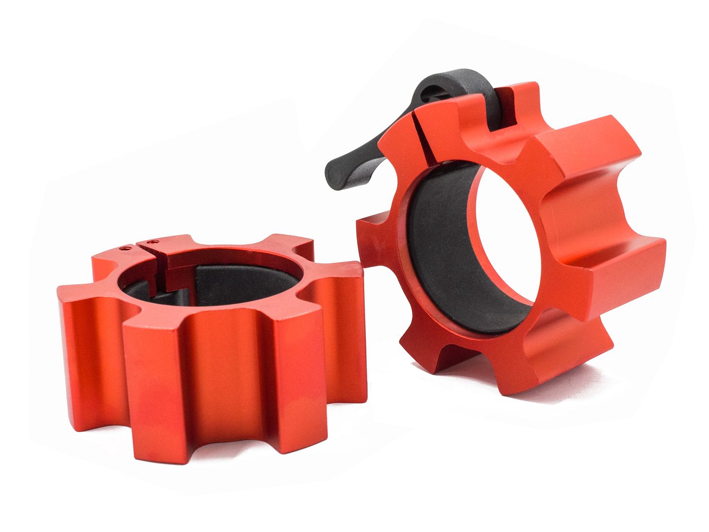 Pair 2" Olympic Aluminum Barbell Collar Weight Lifting Fitness Lock RED