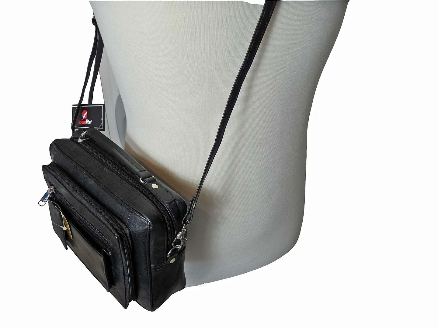 Mens Mans Soft Leather Travel Organiser Utility Man Bag Shoulder Bags Black R521 eBay