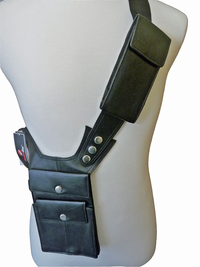 Black Leather Underarm Shoulder Holster Travel Wallet Bag Money Pouch Bags RL705