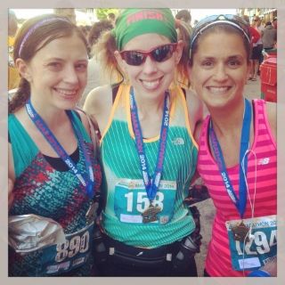 Kat, Me, and Janelle proudly displaying our finisher's medals at the finish of the Buffalo Marathon - Buffalo, New York. So proud of these ladies!