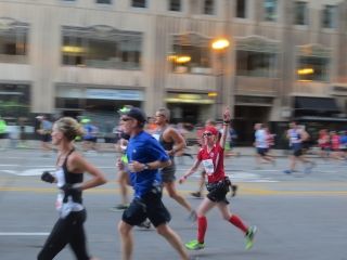 Me at Mile 3 of the Bank of America Chicago Marathon - Chicago, Illinois
