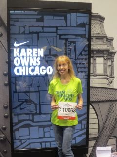 Me at the Nike booth at the expo for the Chicago Marathon