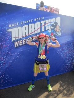 Me after finishing the Disney World Marathon, and in doing so, completing the Goofy Challenge and the Dopey Challenge