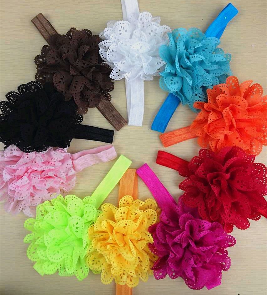 10 pcs Girl Baby Toddler Lace Flower Headband Hair Bow Band Headwear AccessorTPO