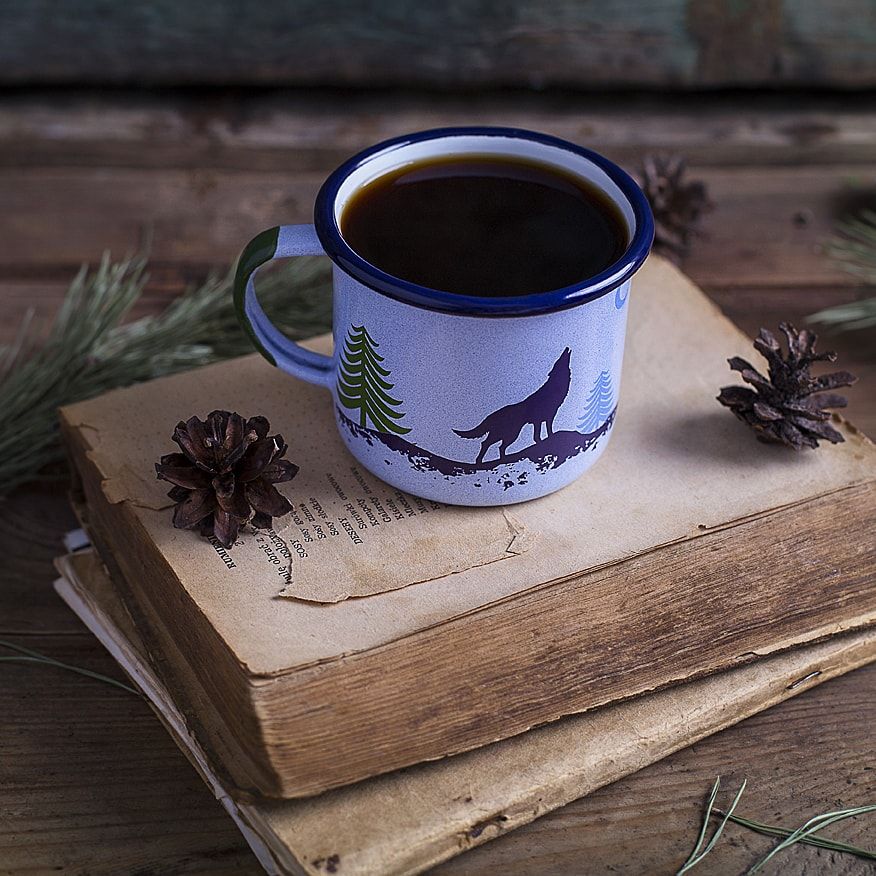 SUSS- Poland emalco Forest Series 珐琅 杯 (Wolf) - 瑕疵 瑕疵 Sale - Mugs - Enamel White