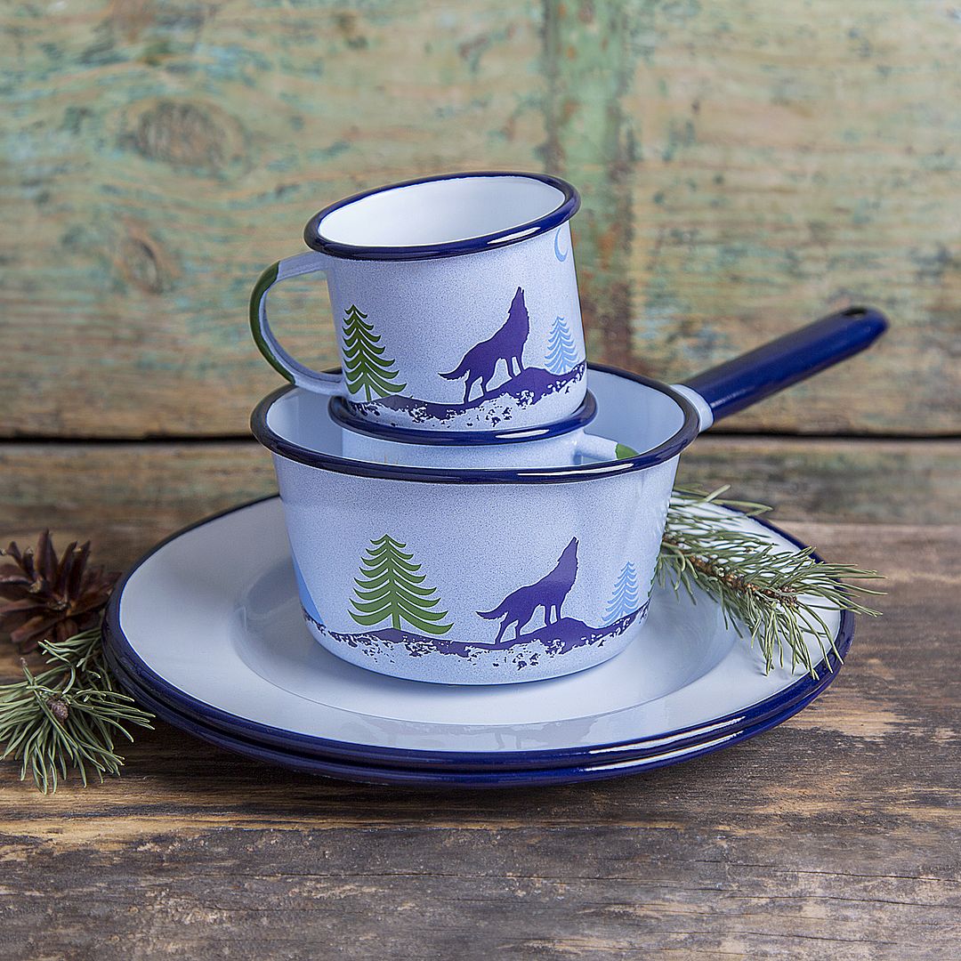 SUSS- Poland emalco Forest Series 珐琅 杯 (Wolf) - 瑕疵 瑕疵 Sale - Mugs - Enamel White