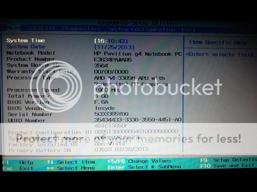 insydeh20 setup utility hp clear password